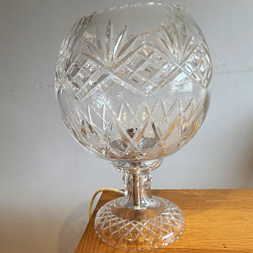 Clear cut glass globe - clear,