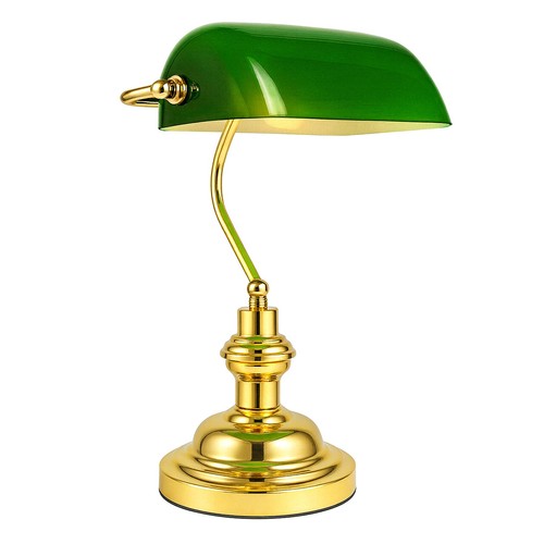 Retro bankers lamp polished - retro,