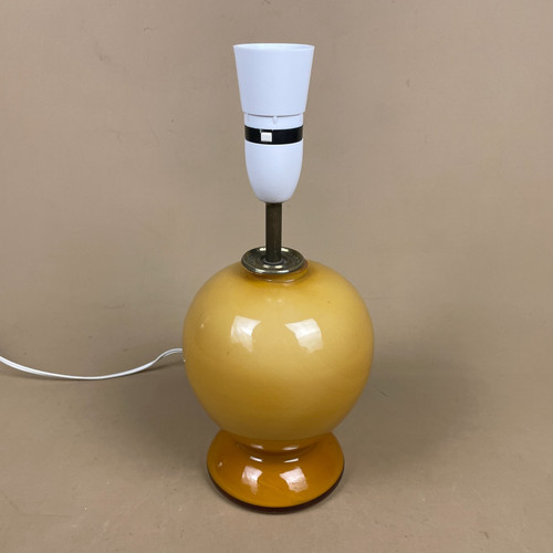 Vintage yellow glass lamp - yellow,