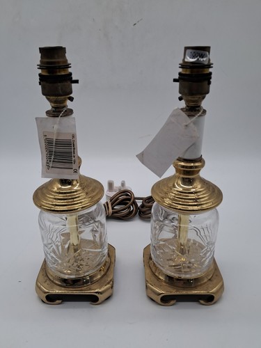 Pair vintage cut glass - of,