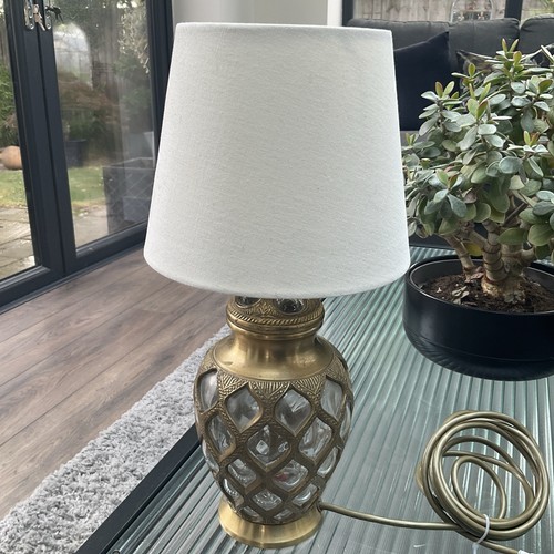Vintage brass glass table - &,