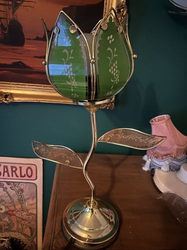Hollywood regency lotus lamp - hollywood,