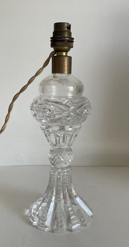 Vintage clear cut glass table - clear,
