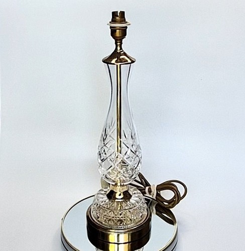 Vintage cut glass table lamp - table,