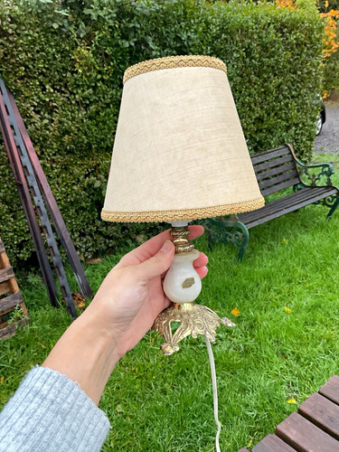 Vintage small table lamp beige - small,