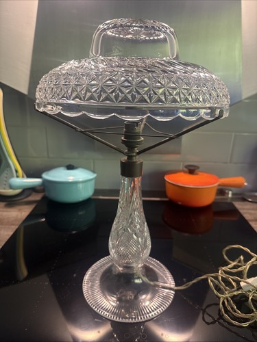 Vintage glass table lamp - table,