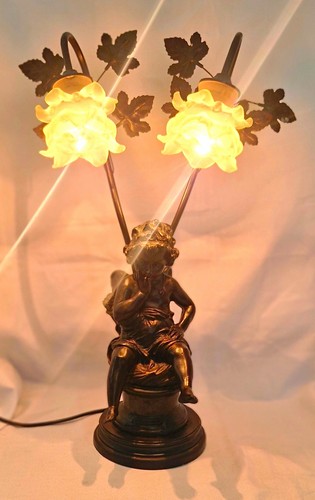 Vintage spelter cherub table - vintage,