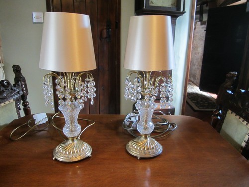 Vintage pair brass cut - &,