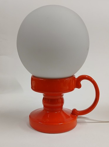 1970s ceramic glass table lamp - glass,